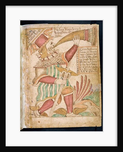 Heimdal Blowing his Horn before Ragnarok by Icelandic School