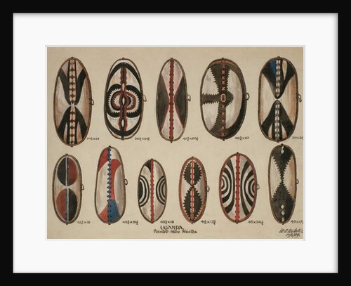 Uganda - Painted hide shields, 1909 by William Downing Webster
