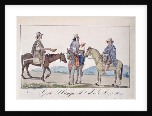 Gente, del Campo del valle de Bogota, c.1840 by Joseph Pio Dominguez