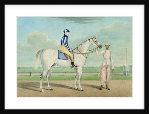 Racehorse with jockey up and groom, Calcutta by Shaik Muhammad Amir of Karraya