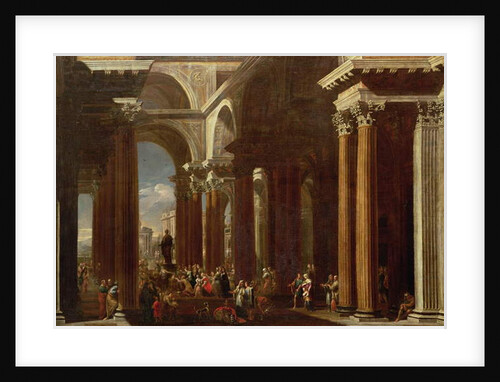 An Architectural Capriccio with a Roman Sacrifice by V. & Gargiulo D. Codazzi