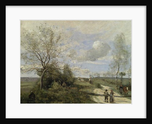 Saintry, near Corbeil, the white road by Jean Baptiste Camille Corot