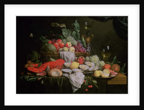 Still Life with Lemon, Oysters, Lobster and Fruit, 1658 by Joris van Son