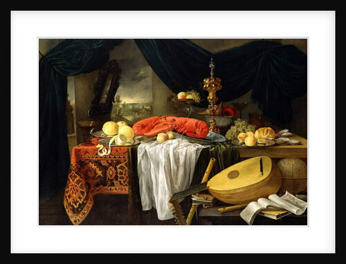 Still Life with a Lobster, Lemons and a Lute, 1645 by Jan van den Hecke