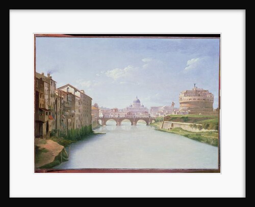View of the Ponte and Castel Sant'Angelo in Rome by Christoffer-Wilhelm Eckersberg