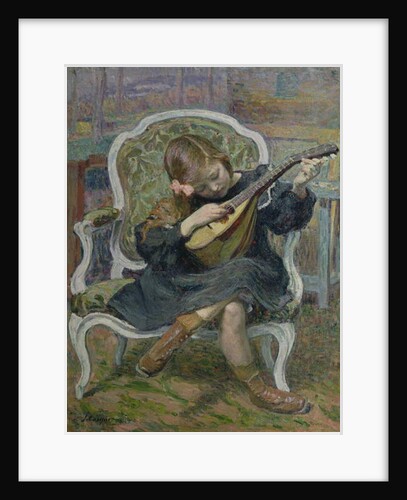Girl Playing a Mandolin by Henri Lebasque