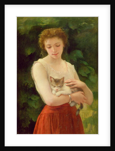 Country Girl and her Kitten by Charles Landelle
