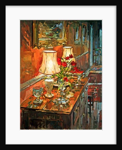 Lamp and Tulips by Susan Ryder