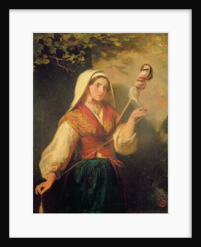 Young Woman Spinning Wool by Abraham Solomon