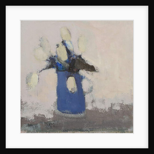 White tulips blue jug, 2017 by Michael Clark