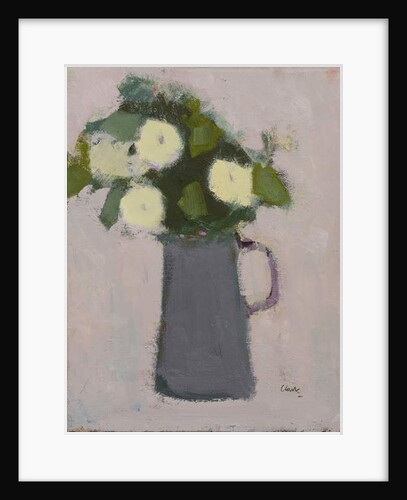 White flowers, grey jug, 2017 by Michael (BACS) Clark