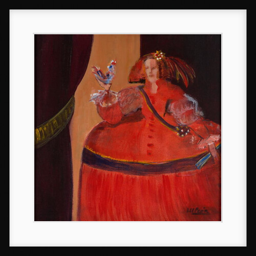 Menina in Red With Small Cockerel by Marisa Leon