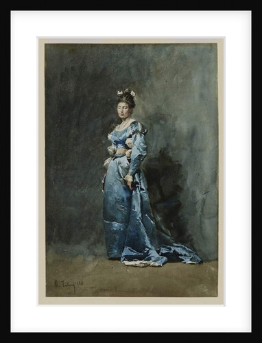 A Young Woman in a Blue Dress, 1866 by Mariano José María Bernardo (1838-74) Fortuny y Carbó