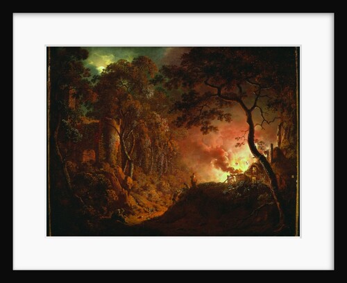 Cottage on Fire, c.1786-87 by Joseph Wright of Derby