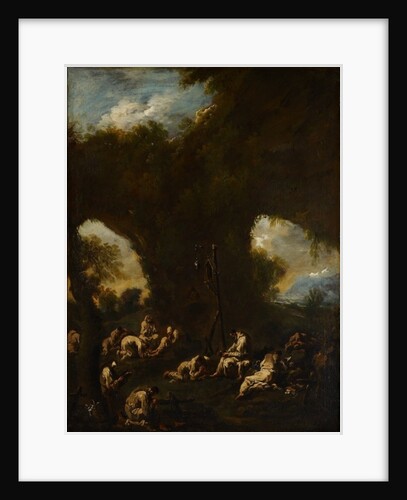 Monks Praying in a Grotto, c.1730 by Alessandro Magnasco
