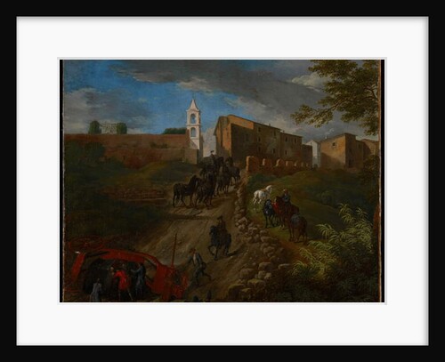 Coach and Travelers at Madonna del Riposo Near Rome by Pieter van Bloemen