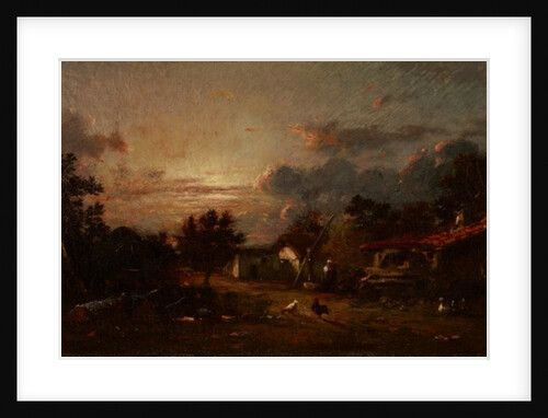 Village Scene, Sunset, c.1870 by Jules Dupre