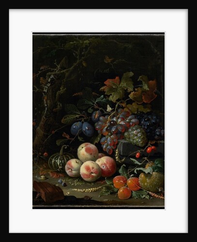 Still Life with Fruit, Foliage and Insects, c.1669 by Abraham Mignon