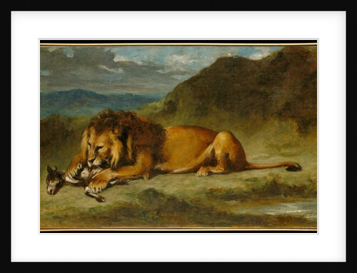 Lion Devouring a Goat, c.1850 by Eugene Delacroix