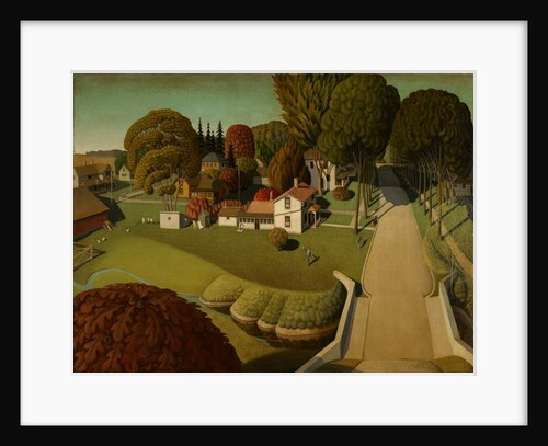 The Birthplace of Herbert Hoover, West Branch, Iowa, 1931 by Grant Wood