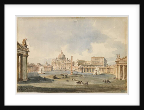 View of Saint Peter's Square and Basilica in Rome, c. 1846 by Ippolito Caffi