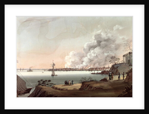 View of New York after The Great Fire Taken from Brooklyn, 1835 by Nicolino Calyo