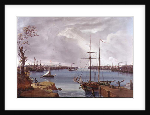 View of New York, Brooklyn and the Navy Yard taken from the Heights near Willamsburg, c.1835-45 by Nicolino Calyo