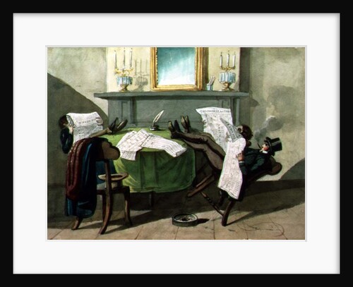Astor House Reading Room, 1840 by Nicolino Calyo