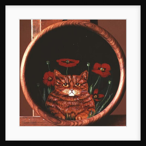 Cat and Poppies by Maggie Rowe