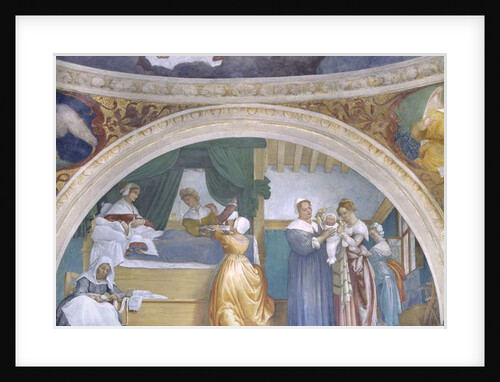 Nativity of the Virgin, lunette from the Lotto Chapel, 1525 by Lorenzo Lotto