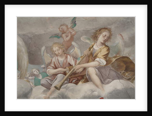 Angels, musician angels and puttos, detail of Paradise with eternal Father, c.1623-34 by Isidoro Bianchi