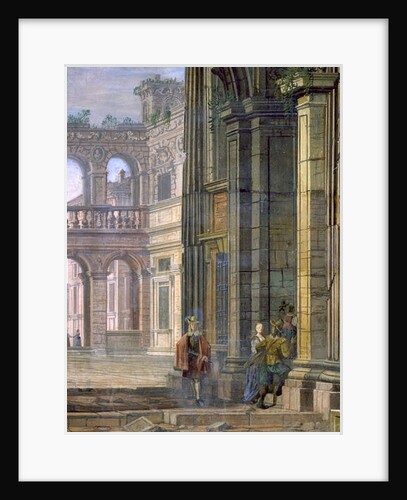 Palaces and courtyard by Giovanni Ghisolfi