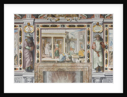 Hall of the Zodiac: Gods punishing men and male figures representing the months of the year by Italian School