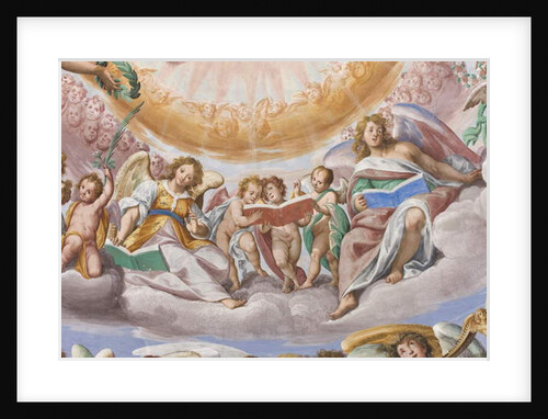 Angels and putti singing by Giovanni Mauro della (c.1575-1640) Rovere