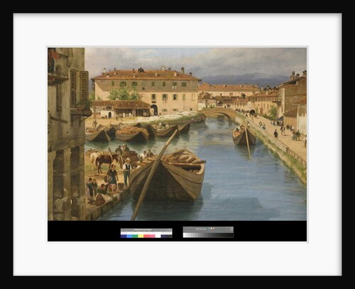 View of Naviglio Canal from the San Marco Bridge in Milan, 1834 by Giuseppe Canella