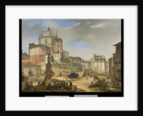 View of Piazza della Vetra in Milan, 1833 by Giuseppe Elena