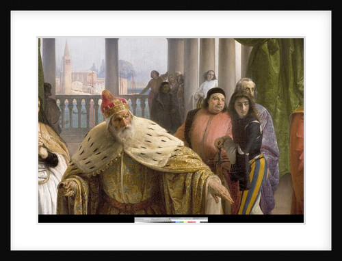 The last meeting between Jacopo Foscari and his family before being exiled, 1838-40 by Francesco Hayez