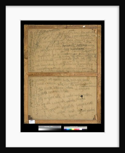 Back of the painting Reflections, 1918-20 by Antonio Mancini