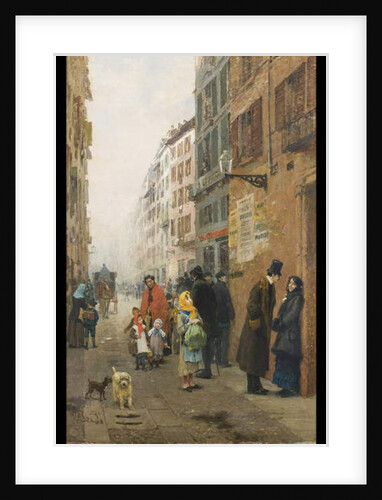 A street in Milan, 1881 by Luigi Rossi