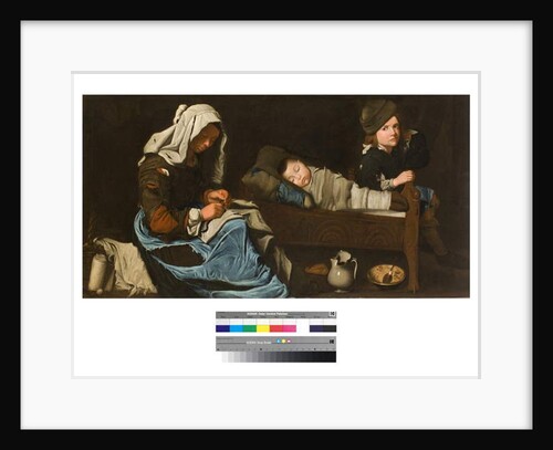 Mother sewing with two children, 1670-1700 by Unknown Artist