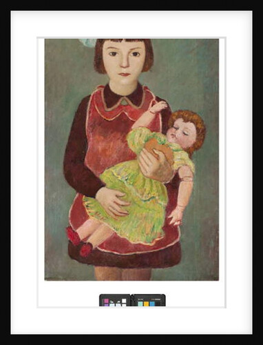 Young girl with doll, 1928 by Pietro Marussig