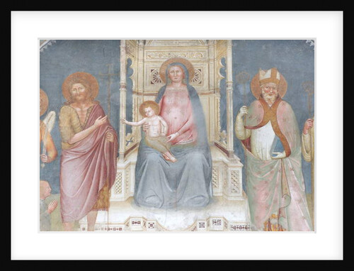Madonna and Child, Angel Gabriel, Saint John the Baptist, Saint Ambrose, Saint Bernard by Italian School