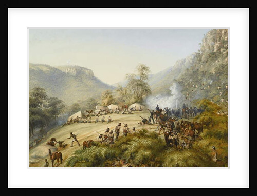 The 74th Regiment in an engagement on the heights above Waterkloof, 1851 by English School