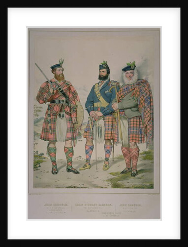 Triple portrait of John Chisholm, Colin Stewart Cameron and John Cameron, men of the Clan Chisholm and Clan Cameron. by Kenneth Macleay