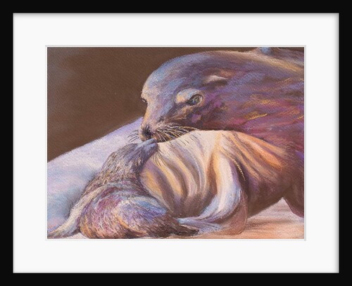 Seal with Her Cub, 2018 by Margo Starkey