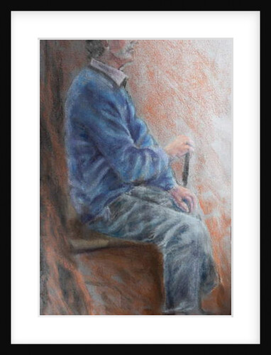 Old man with stick by Margo Starkey