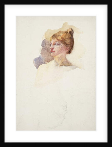 Sketch of female head by Samuel Isham