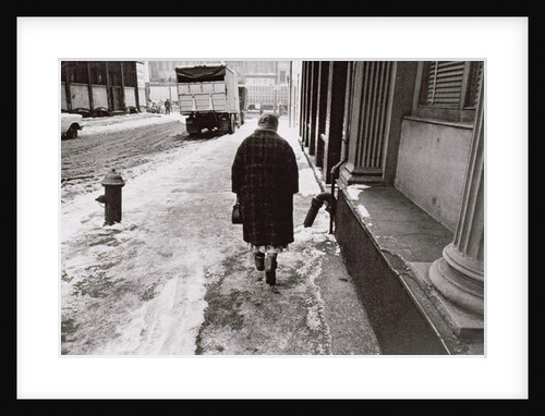 Lady Walking towards Canal Street on a Snowy Street, Untitled 39, c.1953-64 by Nat Herz