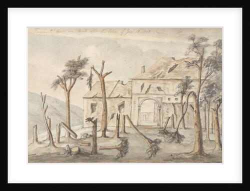 Hougoumont drawn one month after the Action of June 18 1815, July 1815 by Ponsonby Ponsonby