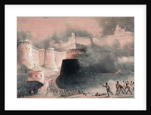 The Storming of Kabul Gate in 1839 by English School